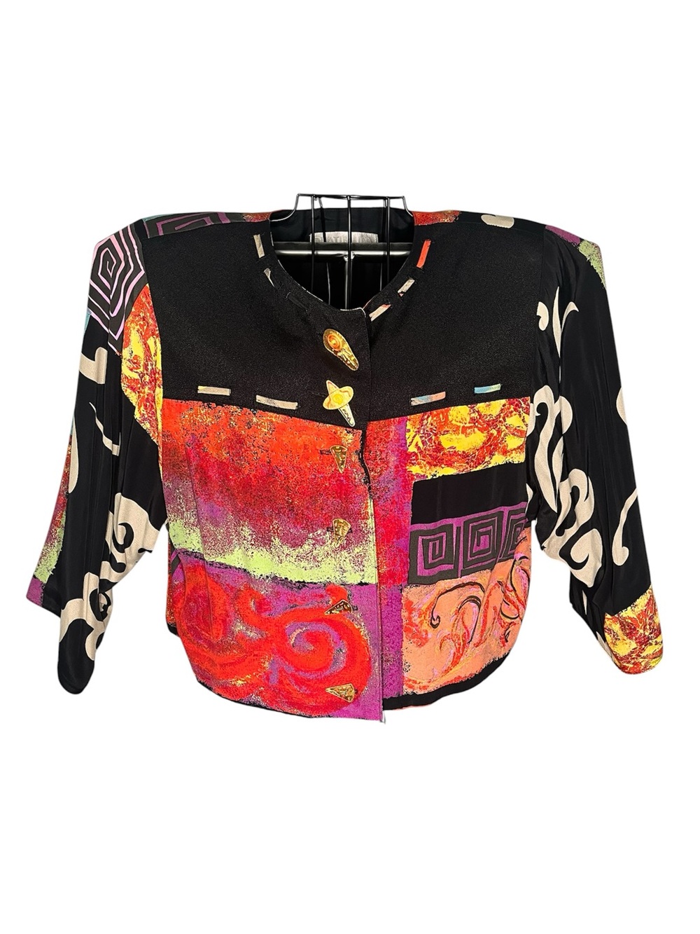 Vintage Platinum Dorothy Schoelen Abstract Cropped Jacket S